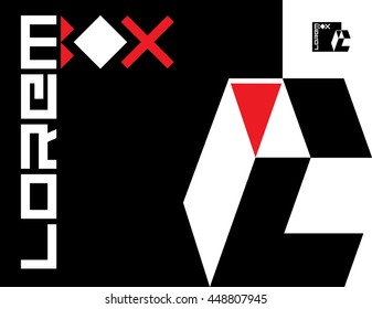 Geometric abstract Logo design.The letter L in the form of boxes. Template for companies with names begin with the letter L. Distribution Service,Internet shop,delivery service, data collection,etc.
