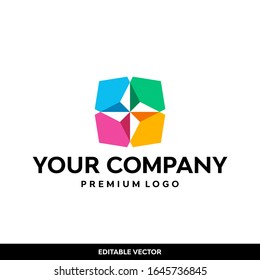 geometric abstract logo design modern flat and simple