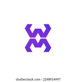 geometric abstract logo design purple