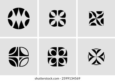 Geometric Abstract Logo Design Set – Modern Vector Icons Collection