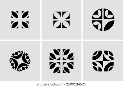 Geometric Abstract Logo Design Set – Modern Vector Icons Collection