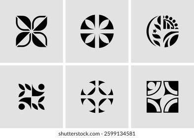 Geometric Abstract Logo Design Set – Modern Vector Icons Collection