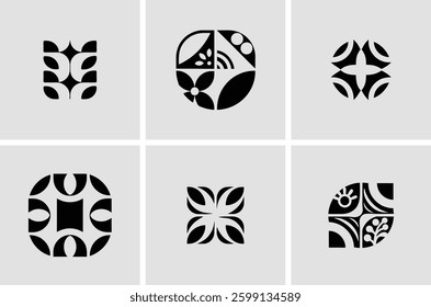 Geometric Abstract Logo Design Set – Modern Vector Icons Collection