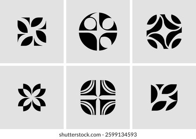 Geometric Abstract Logo Design Set – Modern Vector Icons Collection