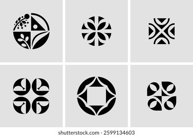 Geometric Abstract Logo Design Set – Modern Vector Icons Collection