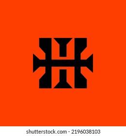geometric abstract logo design vector ideas. creative mark icon logo business vector design for banner, business and company. bold letter HI logo iconic vector design template isolated on bright back