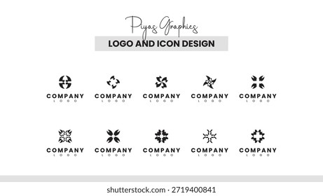 Conjunto de diseño de icono de logotipo Abstractas geométrico