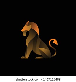 geometric abstract logo with a lion to be the main icon, this is also look modern and clean but unique