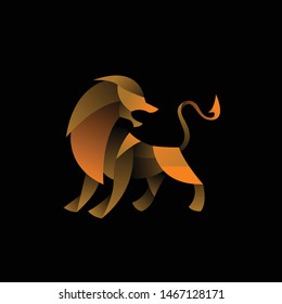 geometric abstract logo with a lion to be the main icon, this is also look modern and clean but unique