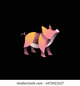 geometric abstract logo with a Pig to be the main icon, this is also look modern and clean but unique. available on vector format and trasnparant background!