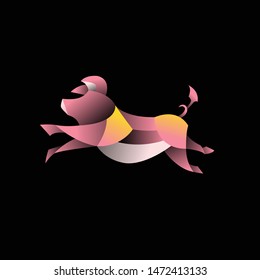 geometric abstract logo with a Pig to be the main icon, this is also look modern and clean but unique. available on vector format and trasnparant background!
