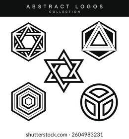 Geometric Abstract Logo Set Modern Minimalist Symbol Collection for Branding and Design
