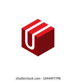 geometric and abstract logo with U letter for business or company design, vector file