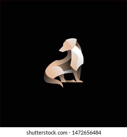 geometric abstract logo with a white labrador to be the main icon, this is also look modern and clean but unique. available on vector format and trasnparant background!