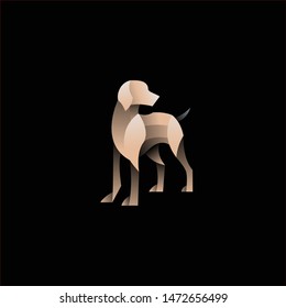 geometric abstract logo with a white labrador to be the main icon, this is also look modern and clean but unique. available on vector format and trasnparant background!