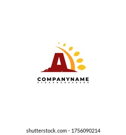 Resumen geométrico Un logotipo en el concepto de diseño de color rojo y naranja