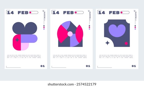 A geometric abstract love banner design for Valentine's Day celebrations.