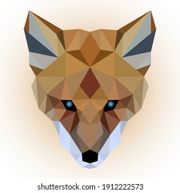 Geometric abstract low poly fox