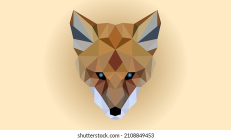 Geometric abstract low poly fox