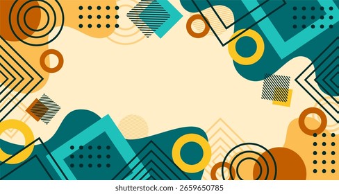 Geometric abstract memphis art background