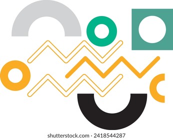 Geometric abstract memphis shape vector element