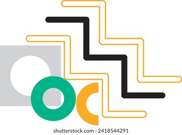 Geometric abstract memphis shape vector element