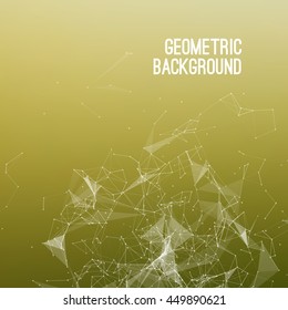 Geometric Abstract mesh background with circles and lines. Vector illustration.