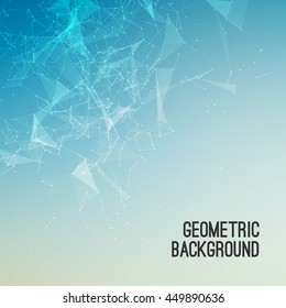 Geometric Abstract mesh background with circles and lines. Vector illustration.