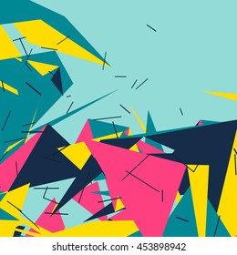 Geometric Abstract mesh background with circles and lines. Vector illustration.