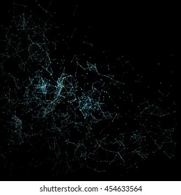 Geometric Abstract mesh background with circles and lines. Vector illustration.