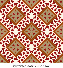 Geometric Abstract Modern in Red and Gold on Light Beige Background. Traditional Modern Vintage Motif Style Seamless Repeat Exotic Element for Tiles Floor Decoration Embroidery Textiles Print Backdrop