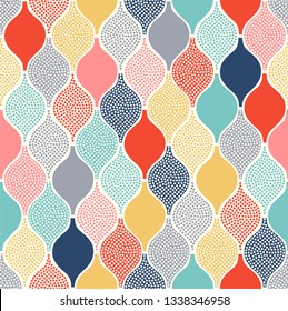 geometric abstract modern seamless pattern vector. Dots texture repeated mosaic pattern