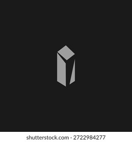 Logotipo de monólito abstrato geométrico simbolizando a força e forma atemporal.