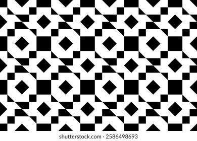 geometric abstract mosaic black shapes pattern background, seamless elements collection made of triangles and squares, pixel elements form, modern design for card, invitation, wallpaper