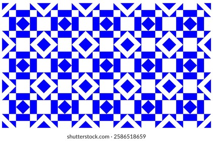 geometric abstract mosaic blue shapes pattern background, seamless elements collection made of triangles and squares, pixel elements form, modern design for card, invitation, wallpaper