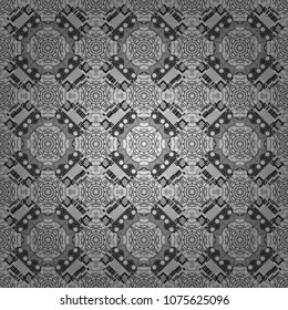 Geometric abstract mosaic seamless pattern with tiles and simple shapes in black, white and gray colors for fashion. Abstract dynamic retro tiles background. Seamless grunge micro vector print.
