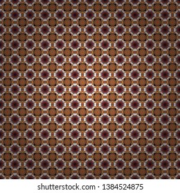 Geometric abstract mosaic seamless pattern with tiles and simple shapes in black, orange and gray colors for fashion. Abstract dynamic retro tiles background. Seamless grunge micro vector print.