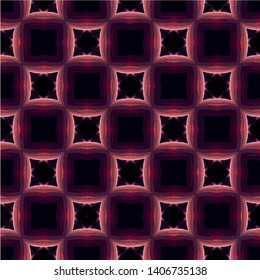 Geometric abstract mosaic seamless pattern with tiles and simple shapes for fashion. Abstract dynamic retro tiles background.
