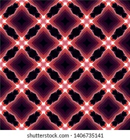 Geometric abstract mosaic seamless pattern with tiles and simple shapes for fashion. Abstract dynamic retro tiles background.