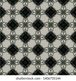 Geometric abstract mosaic seamless pattern with tiles and simple shapes for fashion. Abstract dynamic retro tiles background.