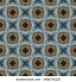 Geometric abstract mosaic seamless pattern with tiles and simple shapes for fashion. Abstract dynamic retro tiles background.