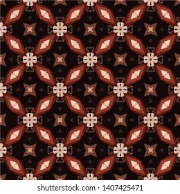Geometric abstract mosaic seamless pattern with tiles and simple shapes for fashion. Abstract dynamic retro tiles background.