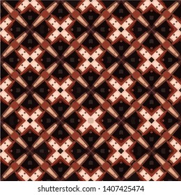 Geometric abstract mosaic seamless pattern with tiles and simple shapes for fashion. Abstract dynamic retro tiles background.