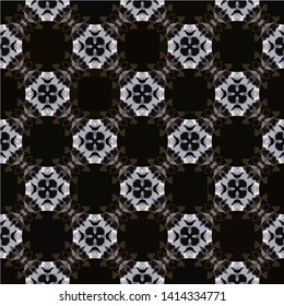 Geometric abstract mosaic seamless pattern with tiles and simple shapes for fashion. Abstract dynamic retro tiles background