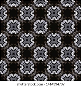 Geometric abstract mosaic seamless pattern with tiles and simple shapes for fashion. Abstract dynamic retro tiles background