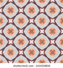 Geometric abstract mosaic seamless pattern with tiles and simple shapes for fashion. Abstract dynamic retro tiles background