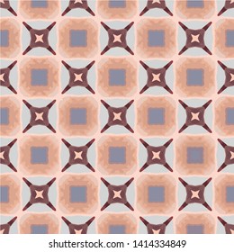 Geometric abstract mosaic seamless pattern with tiles and simple shapes for fashion. Abstract dynamic retro tiles background