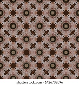 Geometric abstract mosaic seamless pattern with tiles and simple shapes for fashion. Abstract dynamic retro tiles background