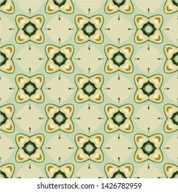 Geometric abstract mosaic seamless pattern with tiles and simple shapes for fashion. Abstract dynamic retro tiles background