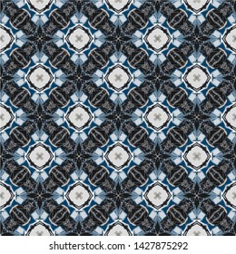 Geometric abstract mosaic seamless pattern with tiles and simple shapes for fashion. Abstract dynamic retro tiles background